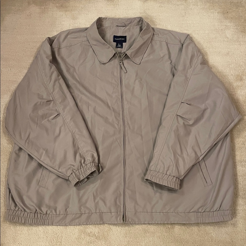 Harbor Bay Tan Zip-Up Mesh Lined lightweight Windbreaker -4XL